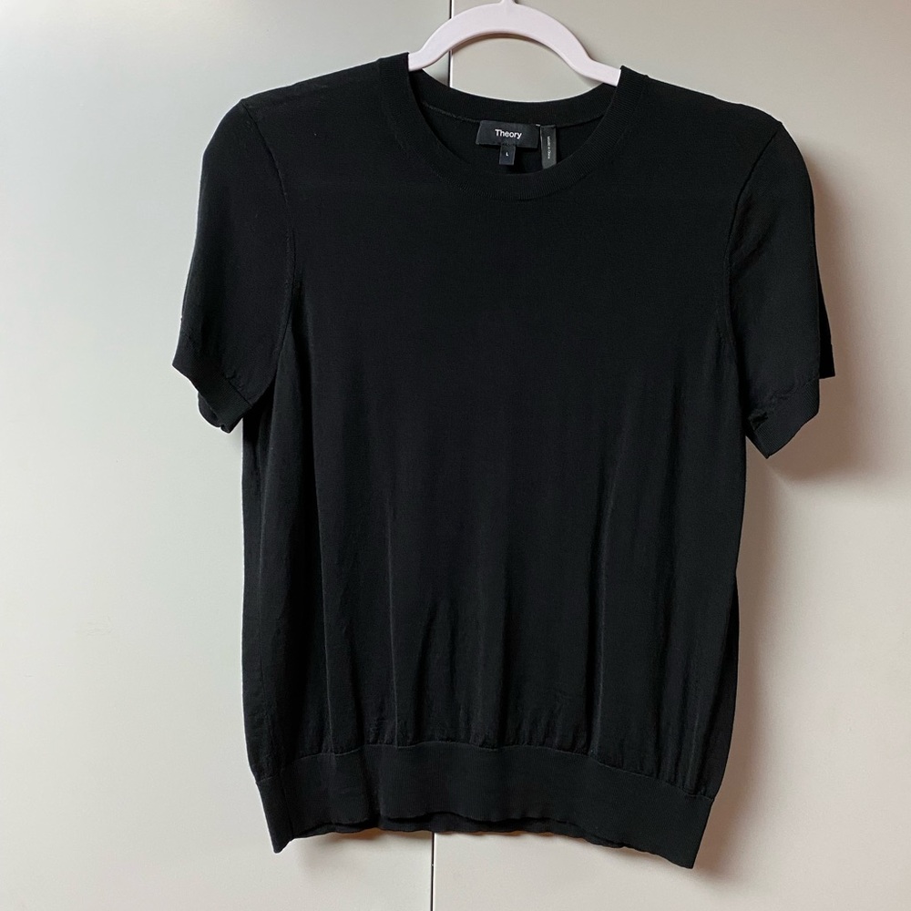 Theory Black Knit Tee